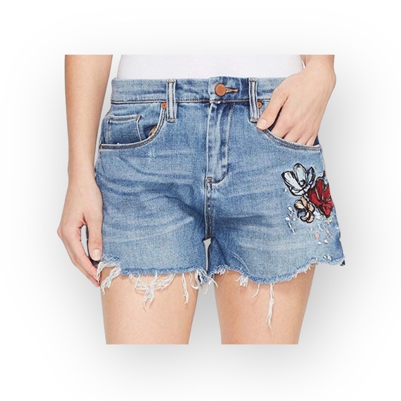 new BlankNYC ★ Festival Floral Embroidery Denim Cut Off Shorts ★ Inside Joker 30 - Picture 14 of 16